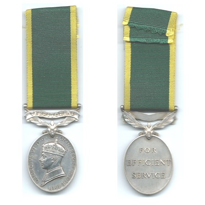 Efficiency Medal – Territorial - GNR. P J Rose